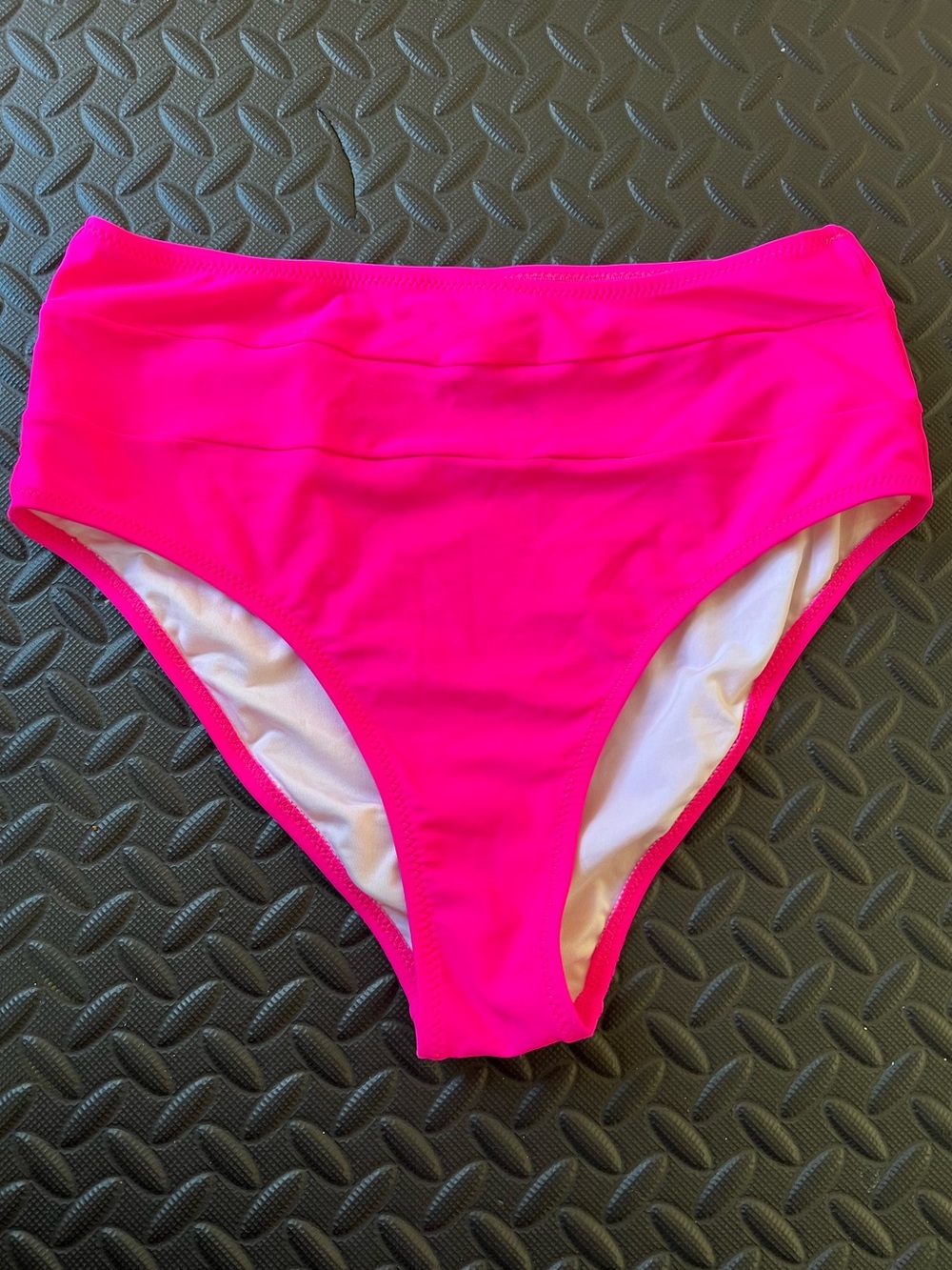 Bright Pink High-Waist Women’s Bikini Swim Bottoms Size Med Beach Pool Vacation